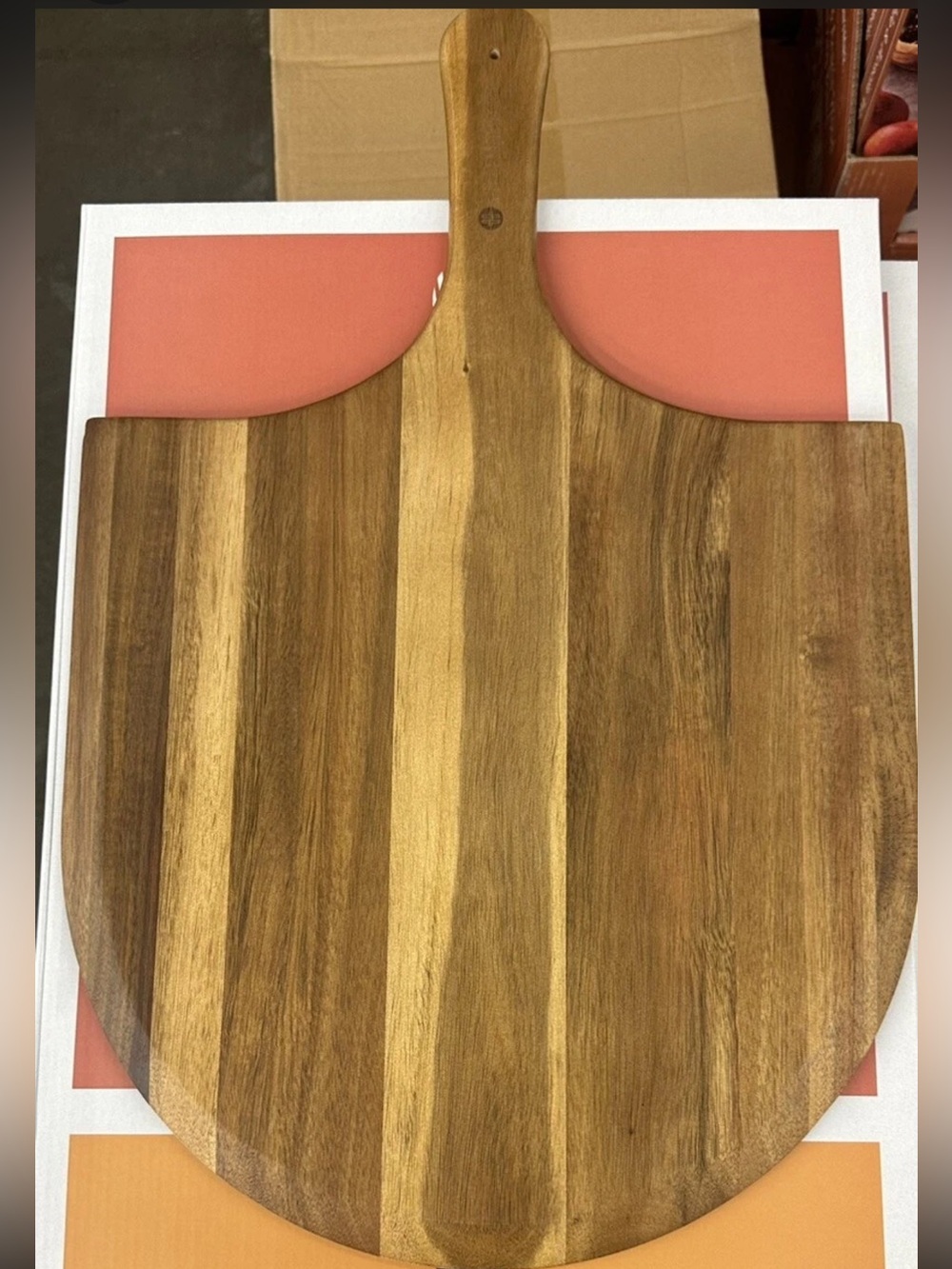 Large Wooden Pizza Peel Paddle - Striped Acacia charcuterie board